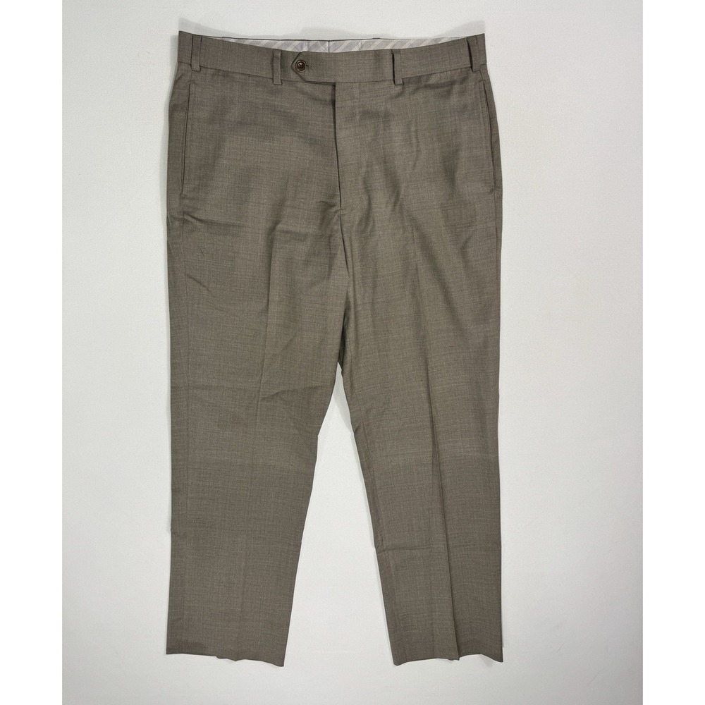 Brooks Brothers Madison BrooksFlex Reda Flexo Wool Pants Brown 36x30 35x29 Mens